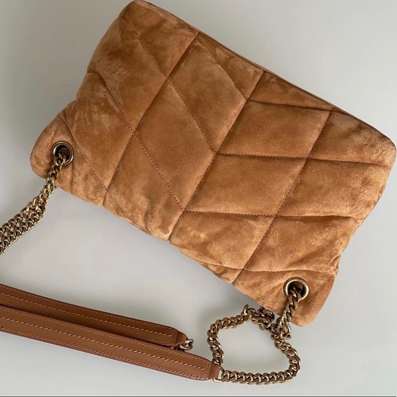 ❤️SOLD❤️ Yves Saint Laurent AUTHENTIC PUFFER SMALL CHAIN BAG IN QUILTED SUEDE - Picture 5 of 8